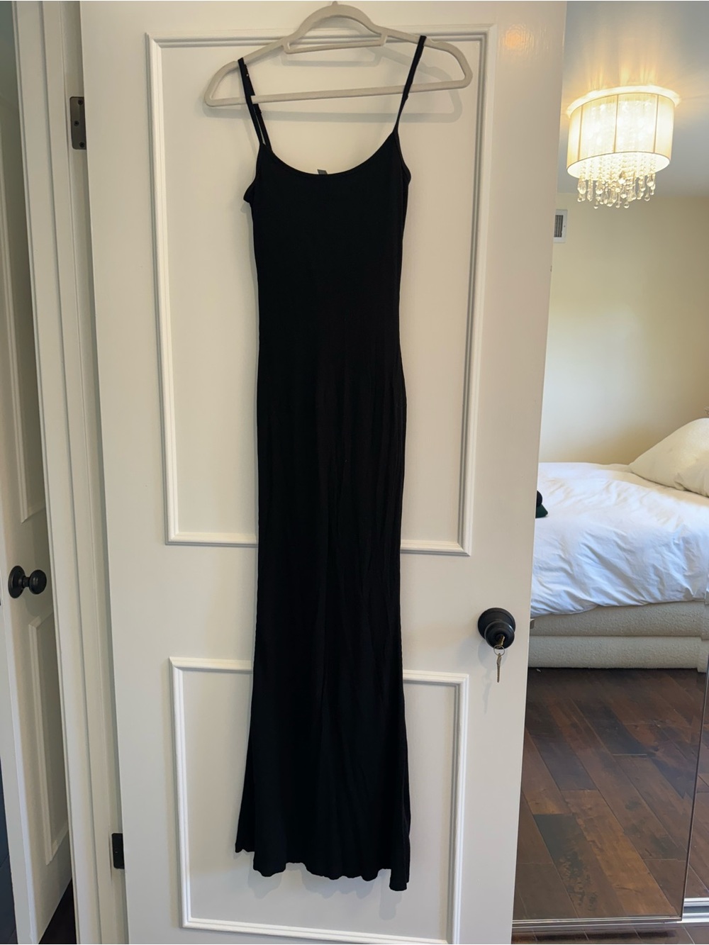 Classic Black Spaghetti-Strap Maxi Dress